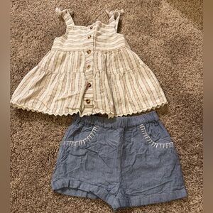 Max Studio Beige and Blue Kids Matching Set